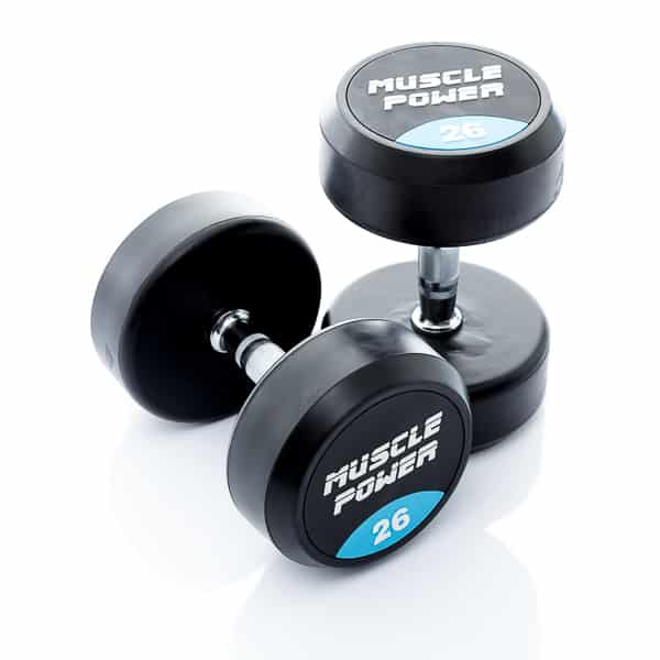 Dumbbell rubber rond 26kg Muscle power