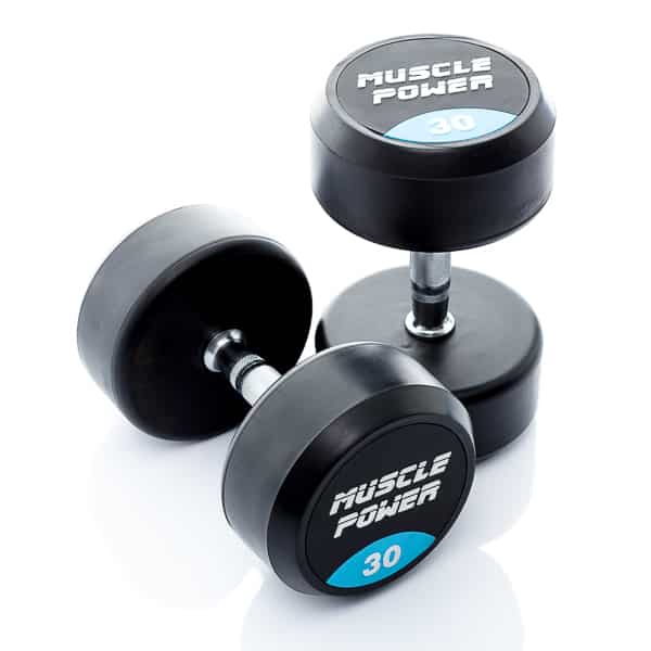 Dumbbell rubber rond 30kg Muscle power